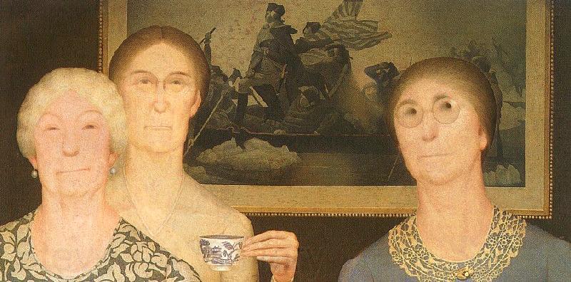 Grant Wood Daughters of the Revolution Norge oil painting art